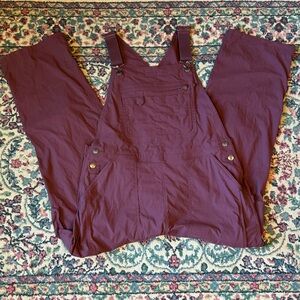 Duluth Heirloom Gardening Bib Overalls plum L x 29